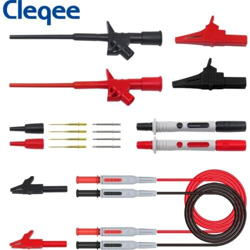 Cleqee P1600B 10-in-1 Electronic Specialties Test Lead kit Automotive Test Probe Kit Multimeter probe leads kit Banana plug