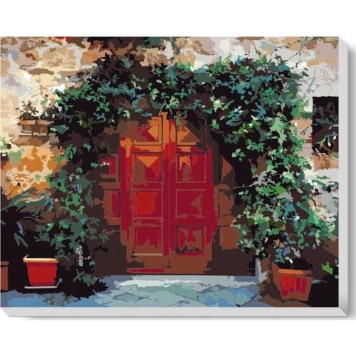 Fantasy Gate Paint by Numbers Colorful Oil Painting Abstract 16x20 Framed DIY Paint by Numbers Kit for Adults Beginners