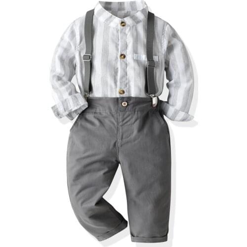 Boys Jumpsuits Suit Kids Clothing Set Baby Boy Romper Children Winter T-Shirt Overalls Striped Toddler Birthday Wedding Clothes
