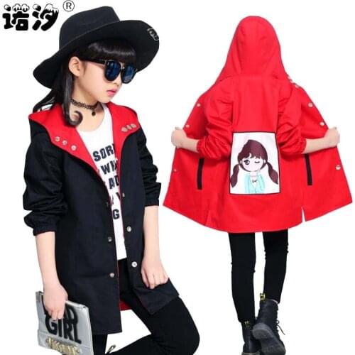 Girls jacket children autumn outwear teenage jacket children cotton double-sided camouflage coat 4-17T girls windbreaker clothes