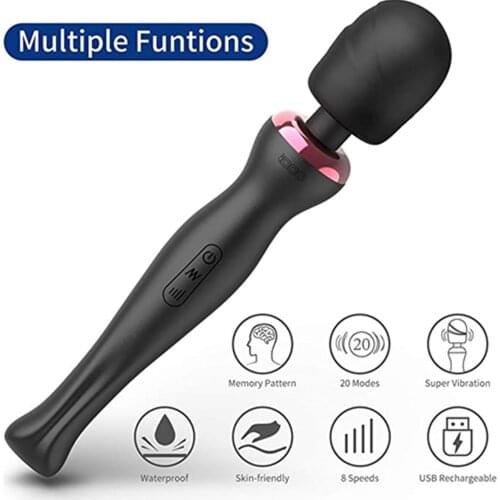 Neck Shoulder Big Body Massager Rechargeable Magic Av Wand Dildo Vibrator Female Clitoris Masturbate Pussy Sex Toy Stress Relief