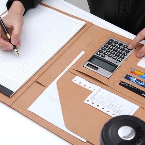 A4 multifunctional folder business manager with calculator notebook leather contract office supplies