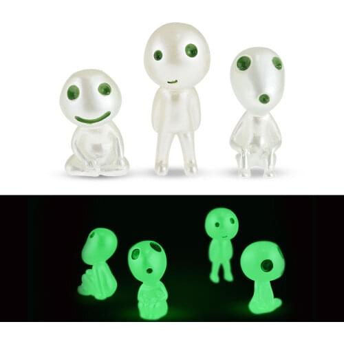 1PC Resin Model Luminous Night Lights Glow Alien Tree Elves Garden Decoration