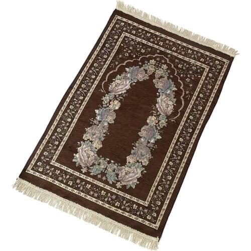 Muslim Islamic Prints Prayer Rug Mat Portable Travel Meditation Praying Blanket Carpet Tassel Tapestry Salah Mat Ramadan Gift