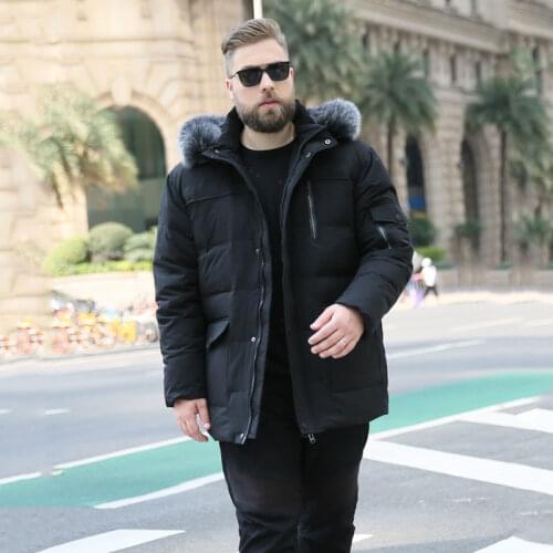 Jacket Men Mens Winter Large Size 9XL 10XL Large Stand Collar Hooded with Fur Collar Cotton Can Remove Cap Thicken Warm Jacket
