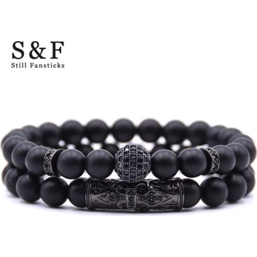 Couple Round Ball Bracelet Beads Bracelet Jewelry Men Pulseira Masculina Feminina Bileklik Pulseras Mujer Moda 2018 Punk Friends