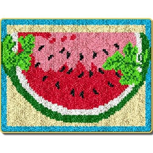 Latch hook kit DIY latch hook pillow watermelon with Pre-Printed Pattern carpet embroidery set Latch hook cushion hook mat