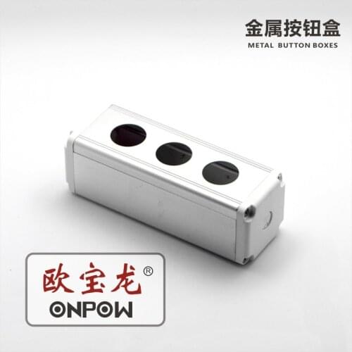 ONPOW 3 Cut-outs 16mm/19mm/22mm Aluminium Alloy Push Button Electrical Push Button Metal Control Box (BXM-A3/)