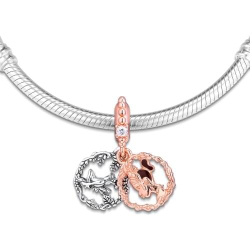 Fits for Pandora Beads Bracelets 100% 925 Sterling Silver Jewelry Rose Princess Tiana Charms Free Shipping