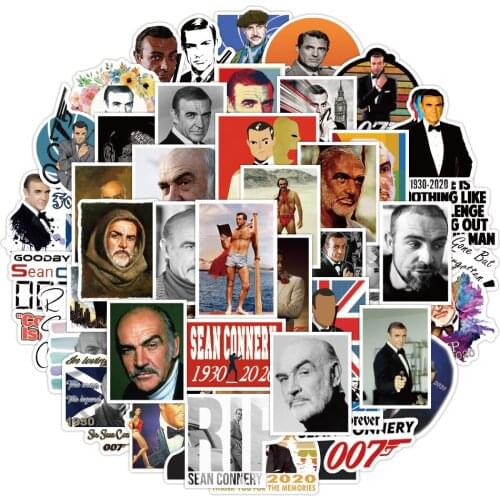10/50PCS Sean Connery Stickers Laptop Guitar Luggage Skateboard Waterproof Phone Bike Graffiti Sticker Decal Kid Classic Toys