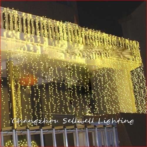 Led star lbulb wedding celebration product 3*8m yellow curtain lamp H260