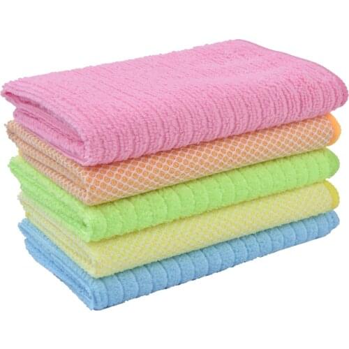 Sinland Kitchen Dish Rags Dishcloths For Washing Dishes Microfiber Wash Cloth Cleaning Cloth With Stripe 12"x12" 10 PCS Fast Dry