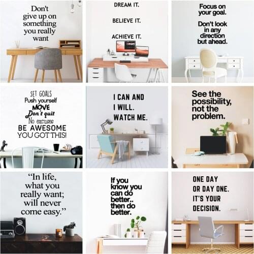 Inspiring sentence Wall Sticker Dream Motivation Vinyl Stickers For Office Room Decor Wall Decals Poster Kids Room Wallpaper