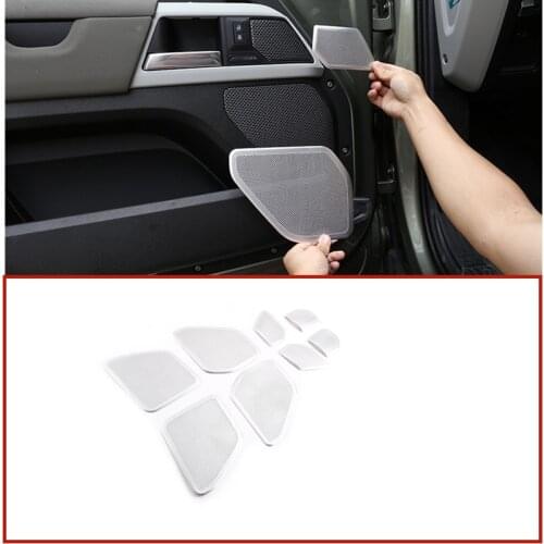 Defender Accessories Aluminum Car Inner Door Speaker Net Cover Subwoofer Stickers For Land Rover Defender110 20 2020