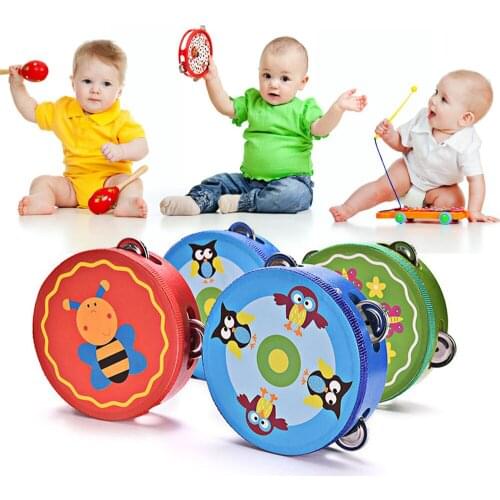 IRIN 1Pc Cartoon Handbell Tambourine Clap Drum Kids instruments