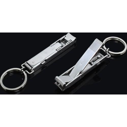 100pcs/lot Fast Shipping Stainless Steel Ultra-thin Foldable Hand Toe Nail Clippers Cutter Trimmer Keychain tools Quality High