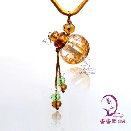 2PCS Murano Glass Perfume Baroque Necklaces (with cord), fragrance vial, perfume vial jewelry , essntial oil vials