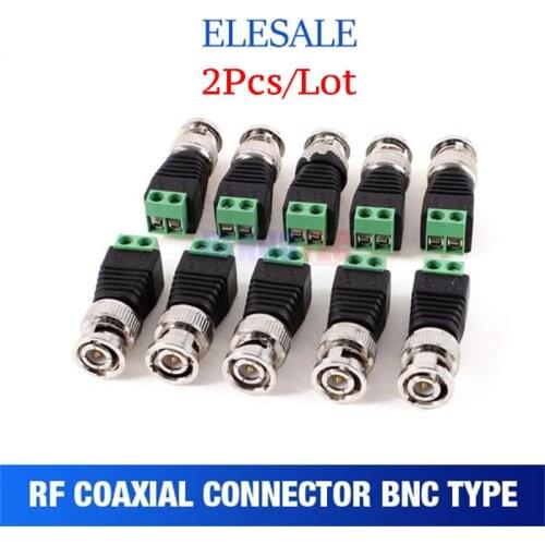 2Pcs lot Mini Coax CAT5 To Camera CCTV BNC UTP Video Balun Connector Adapter BNC Plug For CCTV System Accessories
