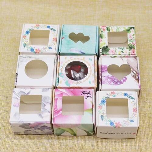 20pc PVC Window Christmas Candy Brown Gift Packaging Box For Wedding\Candy\Crafts\Cake\Handmade Soap Packing Gift Boxes