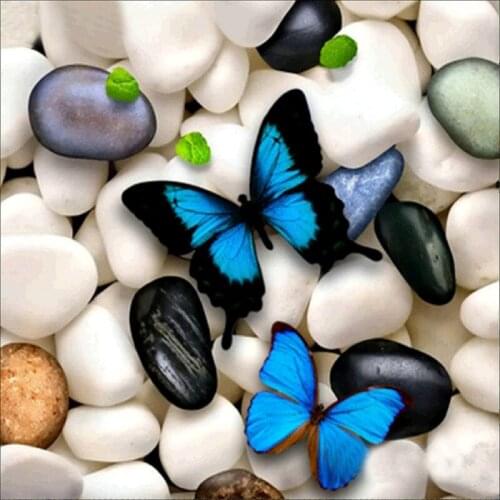 DIY Diamond Embroidery Blue butterfly stone Picture Of Rhinestone Cross-Stitch Kit Diamond Mosaic Diamond Painting