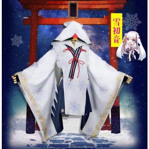 Anime Vocaloid Snow MIKU Yuki Witch Kagura ver Kimono Uniform Christmas Halloween Role Play cosplay costumes