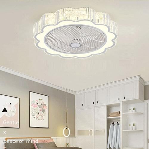 Mute Ceiling Fan with Light LED Lighting Luxury Crystal Ceiling Light Fixture For Bedroom Dining room Kitchen Living room Office