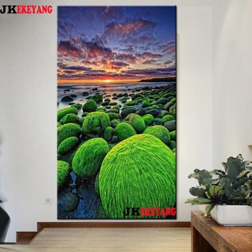 Large 5D Diy diamond painting Sunrise by the sea Diamond Mosaic Rhinestone Embroidery cross stitch Y4266