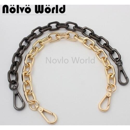 1-5pieces 60-100-120cm 4 colors gun black 4.5mm thick 25*16mm aluminuml chains with snap hooks for DIY chains purse