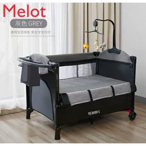 Baby Crib Stitching Big Bed Small Apartment Newborn Multi-Functional Cradle Bed Twin Foldable European Baby Bed