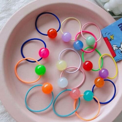 Children Hair Band Scrub Ball Rubber Band Jelly Rubber Childrens Hair Band Head Rope Long Rubber Bands