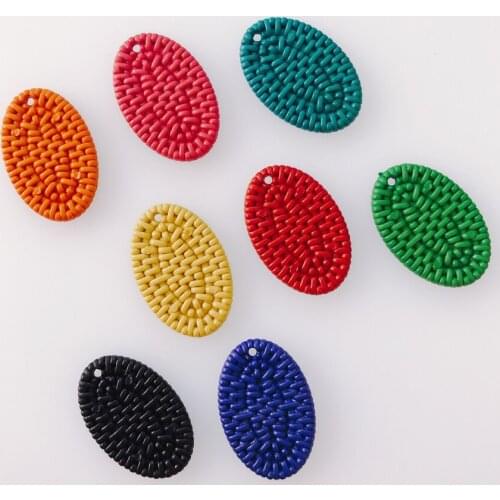 DIY new personality imitation rattan resin acrylic oval pendant pendant jewelry accessories