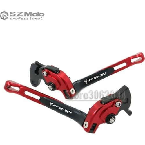 For YAMAHA FZ-10 FZ10 2016 2017 2018 Front Rear Brake Lever Aluminum Motorcycle Adjustabale Folding Extendable With Logo