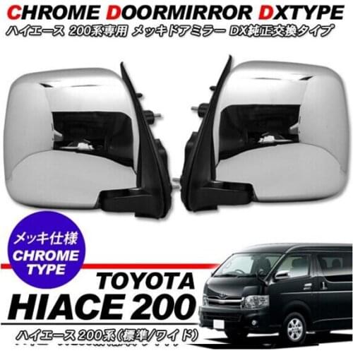 Chrome Manual rearview mirror forTOYOTA hiace 2005-2014 complete pair