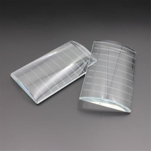 Eyelash Extension Tool With MM Size Printing U Shape Crystal Glass Adhesive Glue Pallet Crystal Stone Fake Eyelashes Extension