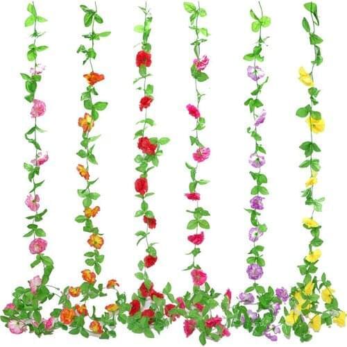 240cm Artificial flowers Fake Roses Peony flower vines Silk flores garland Rattan for Party Spring Wedding Home Wall Decoration