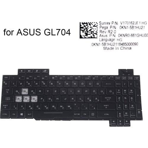 Hungary Backlight keyboard for ASUS ROG Strix Scar II GL704G GL704GM GL704GV GL704 GW HU HG computer keyboards New 0KN1 5B1HU21
