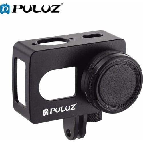 PULUZ Housing Shell CNC Aluminum Alloy Protective Cage with 37mm UV Lens for Xiaomi Xiaoyi II 4K Action Camera