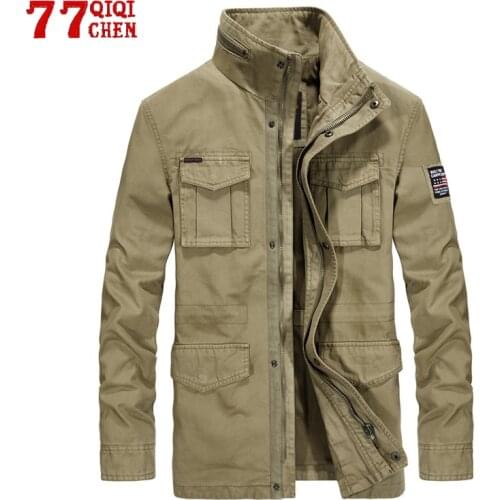 Military Jacket Men Cargo Multi-pocket Autumn Winter Outwear High Quality Cotton Mid-Long Coats Male Campera Hombre M-4XL
