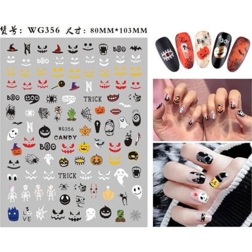 A pack of 10 halloween cartoon nail stickers nail art quotation paper brand designer art nail stickers nail art decoration