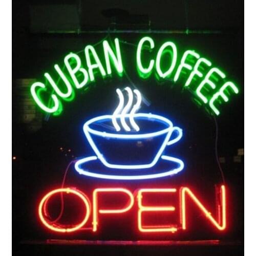 Neon Sign For Cuban Coffee OPEN Commercial Beer club Lamp resterant light Hotel store DISPLAY diner coffee Impact Attract light