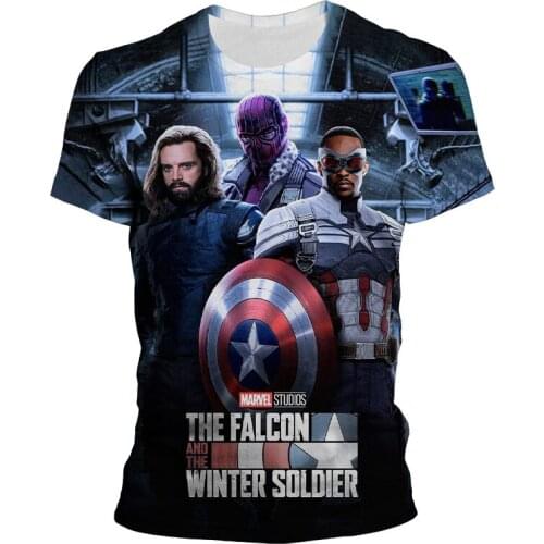 New MenS Marvel Hero Falcon And The Winter Soldier T-Shirt Size XXS-4Xl Brand Tee Shirt boy girl Clothing Drop Shipping Tops