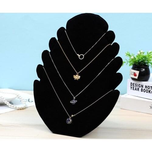 Necklace Display Stand Earrings Holder Jewelry Storage Shelf Jewelry Counter Desktop Storage Box Velvet Jewelry Shooting Props