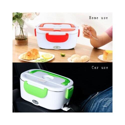 12V 110V/220V Portable Electric Cooker Heating Lunch Box Food-Grade Food Container Food Warmer 4 Buckles Dinnerware Sets