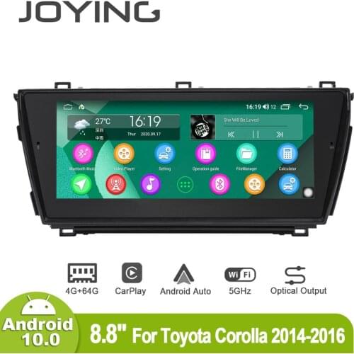 Joying 8.8inch Android Car Radio Android10 For Toyota Corolla 2014-2016 GPS Navi Carplay DSP SPDIF Optical Output 5G WiFi DAB