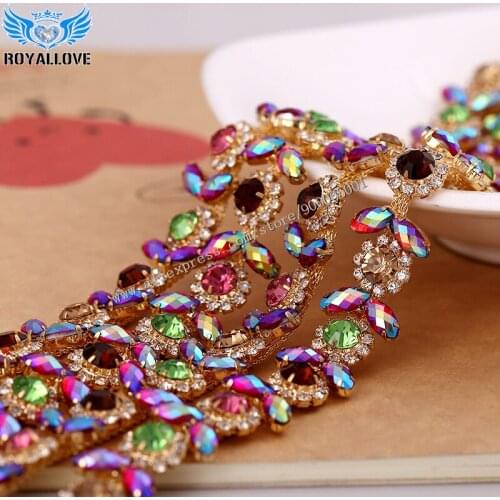 Colorful 2 yards Gold claws Rhinestone Trimming Plum Drill Chain Clothing Horse Eye Rhinestone Cup Chain DIY Wedding Accessories