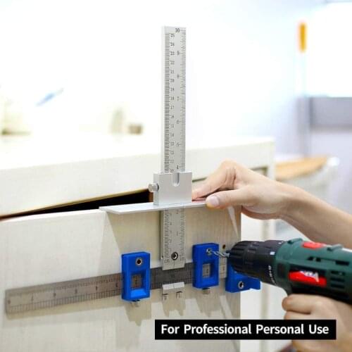 Detachable Hole Punch Locator Jig Tool Drill Guide Sleeve for Drawer Cabinet Hardware Dowel Wood Drilling Hole Punching Ruler