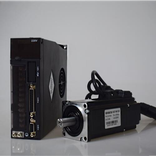 AC Servo Motor 400W Drive Kits 0.4KW NEMA24 60mm 220V 3000r/min Modbus RS485 Replace Yaskawa Panasonic Fuji Delta for CNC