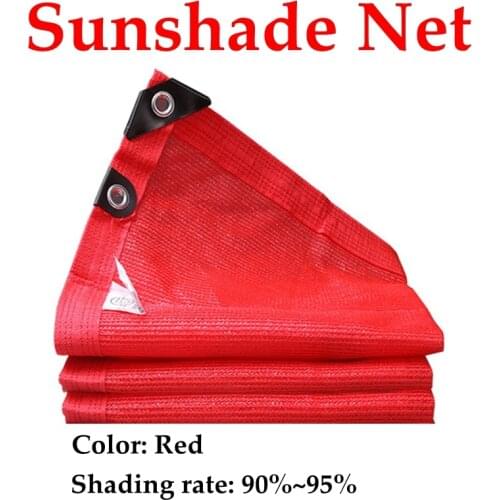 Custom HDPE Red Sun Shade Net Anti-UV Shading Rate 90% Terrace Canopy Shading Sail Balcony Shade Privacy Net Garden Fence Net