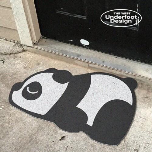 Cute Panda Can Be Cut Door Mat Carpet Non-slip PVC silk Loop Entrance Door Mats Household Floor Mats Carpet Kitchen Mat Bath Mat