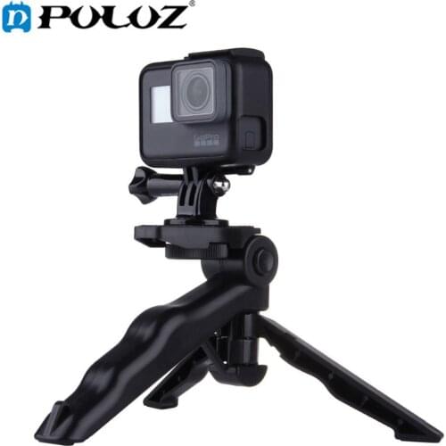 PULUZ Grip Folding Tripod Mount with Adapter & Screws for GoPro HERO6/5/4/3+/3/2/1, SJ4000/DJI OSMO Action Load Max: 2kg